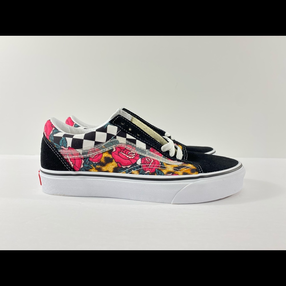 Vans Old Skool Rose Animal Checkerboard Sneakers - Picture 2 of 6